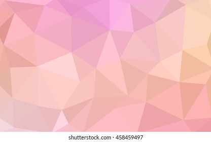 Light pink-yellow polygonal illustration, which consist of triangles. Triangular design for your business. Geometric background in Origami style with gradient.