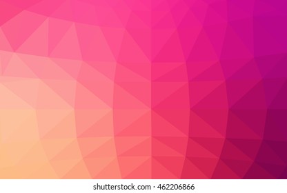 Light pink-yellow polygonal illustration, which consist of triangles. Triangular design for your business. Geometric background in Origami style with gradient.