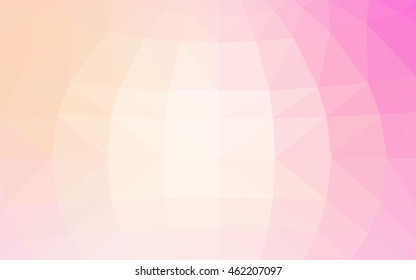 Light pink-yellow polygonal illustration, which consist of triangles. Triangular design for your business. Geometric background in Origami style with gradient.