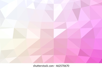 Light pink-yellow polygonal illustration, which consist of triangles. Triangular design for your business. Geometric background in Origami style with gradient.