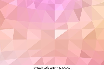 Light pink-yellow polygonal illustration, which consist of triangles. Triangular design for your business. Geometric background in Origami style with gradient.