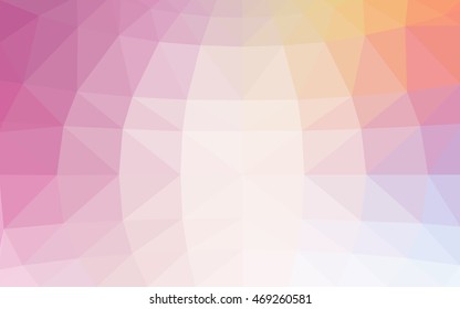 Light pink-yellow polygonal illustration, which consist of triangles. Triangular design for your business. Geometric background in Origami style with gradient.