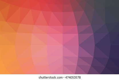 Light pink-yellow polygonal illustration, which consist of triangles. Triangular design for your business. Geometric background in Origami style with gradient.