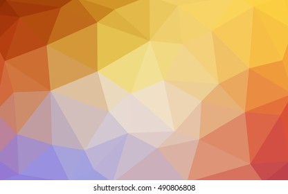 Light pink-yellow polygonal illustration, which consist of triangles. Triangular design for your business. Geometric background in Origami style with gradient.
