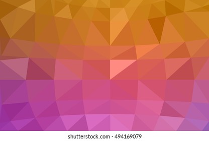 Light pink-yellow polygonal illustration, which consist of triangles. Triangular design for your business. Geometric background in Origami style with gradient.