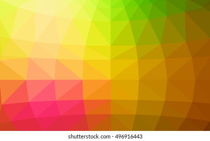 Light pink-yellow polygonal illustration, which consist of triangles. Triangular design for your business. Geometric background in Origami style with gradient.