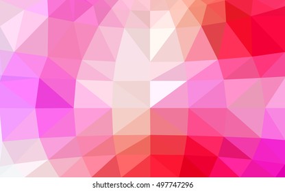 Light pink-yellow polygonal illustration, which consist of triangles. Triangular design for your business. Geometric background in Origami style with gradient.
