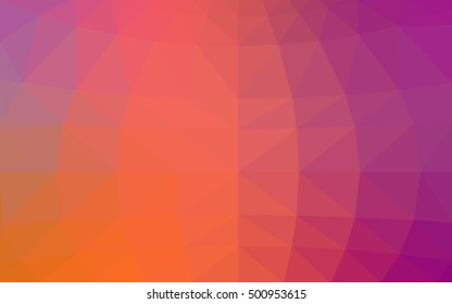 Light pink-yellow polygonal illustration, which consist of triangles. Triangular design for your business. Geometric background in Origami style with gradient.