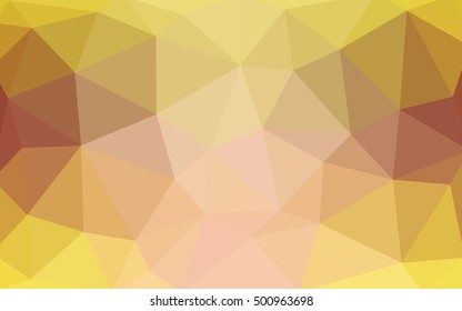 Light pink-yellow polygonal illustration, which consist of triangles. Triangular design for your business. Geometric background in Origami style with gradient.