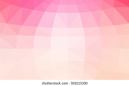 Light pink-yellow polygonal illustration, which consist of triangles. Triangular design for your business. Geometric background in Origami style with gradient.