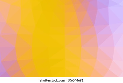 Light pink-yellow polygonal illustration, which consist of triangles. Triangular design for your business. Geometric background in Origami style with gradient.