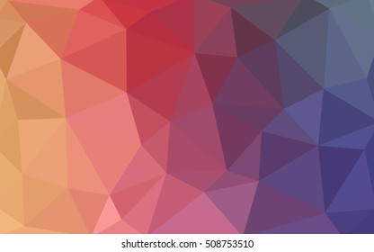 Light pink-yellow polygonal illustration, which consist of triangles. Triangular design for your business. Geometric background in Origami style with gradient.