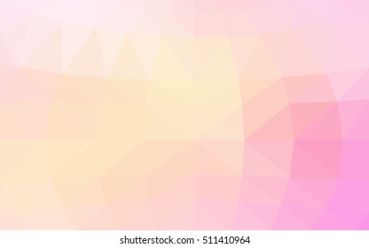 Light pink-yellow polygonal illustration, which consist of triangles. Triangular design for your business. Geometric background in Origami style with gradient.