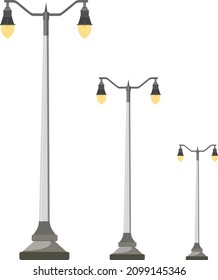 Light pole, illustration, vector on a white background.