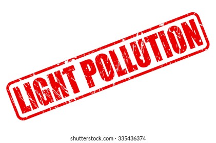LIGHT POLLUTION red stamp text on white