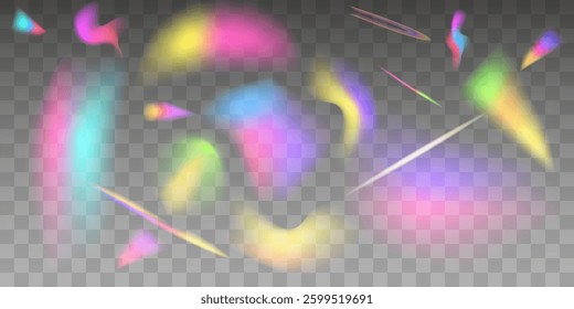 Light prism, rainbow glare, overexposure, refraction