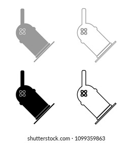 Light projector icon set grey black color outline