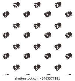 Light projectors for stage, concert or event, seamless background. Vector or illustration for wallpaper fabric or design, spotlights and flashlight equipment for illumination, illuminated floodlight