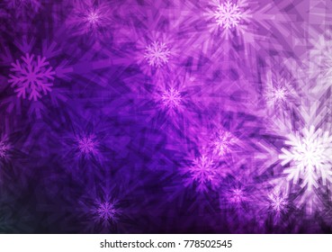 Light Purple background,with snowflakes or Crystal; Winter and christmas day concept; design for Wallpaper and other; with space and text input; Vector; Illustration.