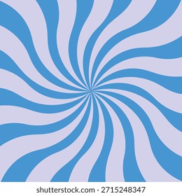 Un fondo abstracto de color púrpura claro y azul presenta un patrón de ráfaga radial en remolino. Las líneas curvas irradian desde el centro, creando un efecto dinámico y visualmente atractivo. La combinación de suave púrpura y azul vibrante ofrece una estética única y energética para diversas necesidades de diseño.