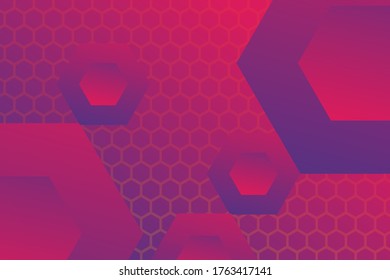 Púrpura claro, cubierta vectorial azul con conjunto de hexágonos. Fondo blanco con hexágonos coloridos. El patrón se puede utilizar para las páginas de inicio.