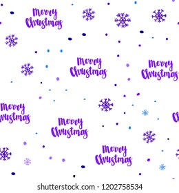 Light Purple, Blue vector seamless template with ice snowflakes. Colorful snowflakes with gradient on abstract background. Pattern for design of window blinds, curtains.