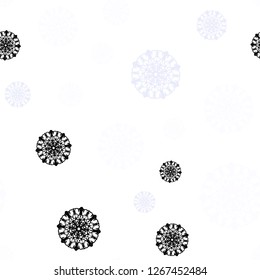Light Purple, Blue vector seamless texture with colored snowflakes. Modern geometrical abstract illustration with crystals of ice. Pattern for trendy fabric, wallpapers.