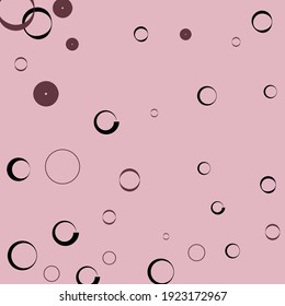 Light Purple Calm Round Elegant Circles Modern Design. Pink Donut Dark Pastel Minimal Ornamental Fabrics. Classical Oval Bordo Vector Design Pic. Black Bagel Curves Retro Modern Style Simple Art.