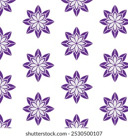 Light Purple  Color Flower Pattern Design On White Background