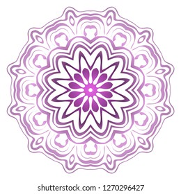 Light purple color mandala decoration. Vector illustration. Tribal ethnic fashion motif for paper, textile