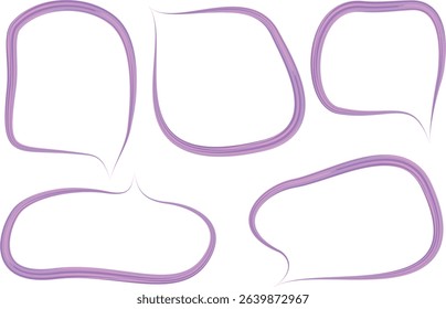 light purple colorful art line pattern speech bubbles set