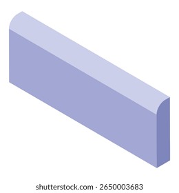 Áreas de separação de concreto roxo claro em um ambiente urbano, projeção isométrica