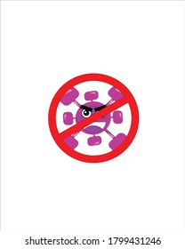 Light purple corona virus warning illustration design