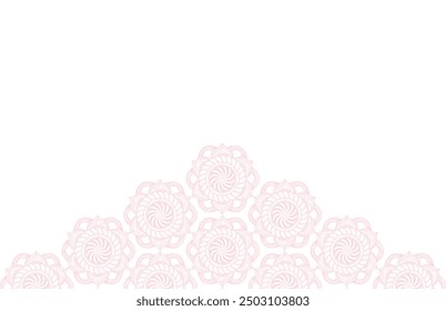 Patrón de mandala geométrico púrpura claro en el lado inferior con diseños intrincados y simétricos, perfecto para fondos, impresiones textiles y Elementos decorativos para fondo islámico. Editable. EPS 10