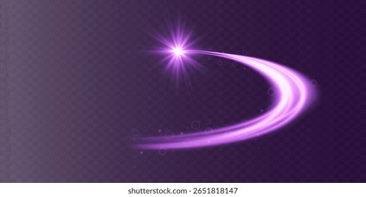 Light purple glow effect. Semicircle wave, light trail curl.EPS 10.