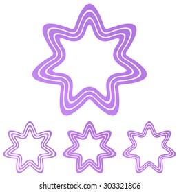 Light purple line star logo design set