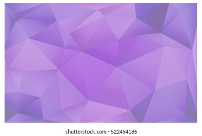 Light Purple Low poly crystal background. Polygon design pattern. Low poly vector illustration, low polygon background.