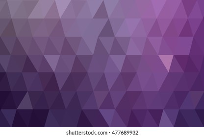 Light purple low poly template. Shining illustration, which consist of triangles. A new texture for your design.