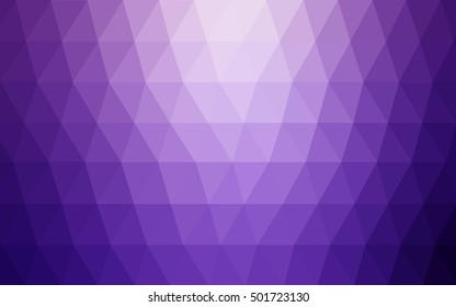 Light purple low poly template. Triangular geometric sample with gradient.  Brand-new style for your business design.