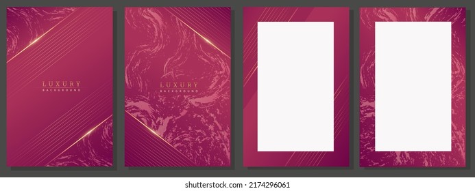 Light purple luxury covers. Modern design, geometric of gold lines and sparkles on the painted background. Elegant template with blank space, for business, elegant events, invitations.
