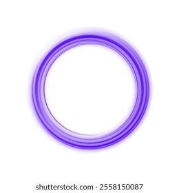 Light Purple Neon Ring: Circular Glow with Movement and Speed Effect for Dynamic Visuals and Web Design