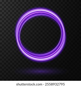 Light Purple Neon Ring: Circular Glow with Movement and Speed Effect for Dynamic Visuals and Web Design