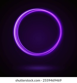 Light Purple Neon Ring: Circular Glow with Movement and Speed Effect for Dynamic Visuals and Web Design