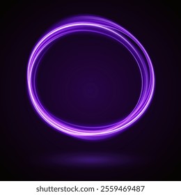 Light Purple Neon Ring: Circular Glow with Movement and Speed Effect for Dynamic Visuals and Web Design