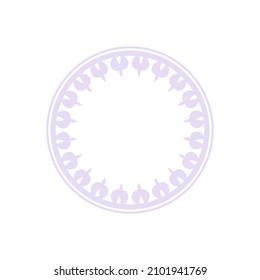 Light purple ornamental circular pattern on white background. Card template design. Decorative vector frame.