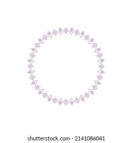 Patrón circular color púrpura claro sobre fondo blanco. Diseño de plantilla de tarjeta. Marco vectorial decorativo.
