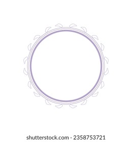 Patrón circular color púrpura claro sobre fondo blanco. Diseño de plantilla de tarjeta. Marco vectorial decorativo.