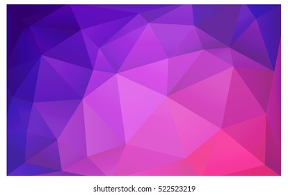 Light Purple Pink Low poly crystal background. Polygon design pattern. Low poly vector illustration, low polygon background.