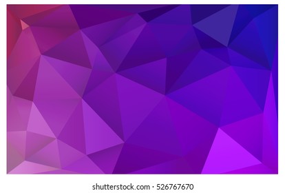 Light Purple Pink Low poly crystal background. Polygon design pattern. Low poly vector illustration, low polygon background.