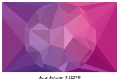 Light Purple Pink Low poly crystal background. Polygon design pattern. Low poly vector illustration, low polygon background.